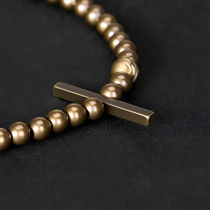 Buddha Stones Bracelet de guérison en laiton avec perles rondes de 4 mm - image 3
