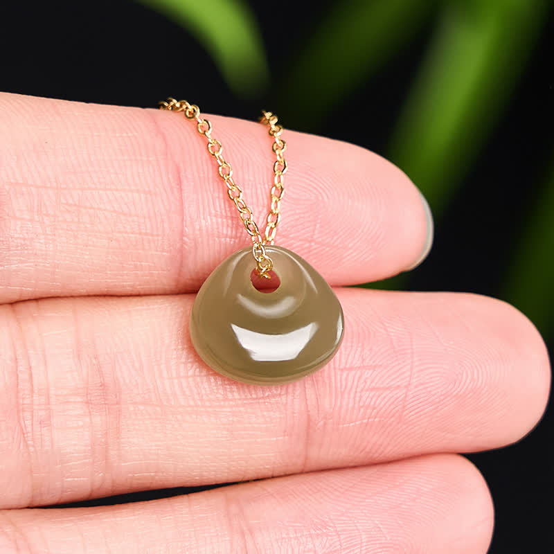 Buddha Stones Collier pendentif mini Jade Child Lock porte-bonheur - image 4
