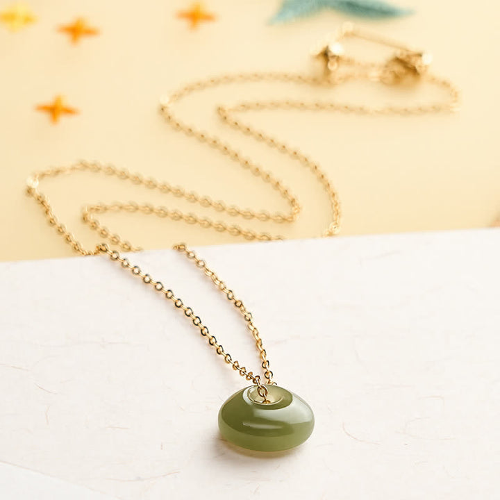 Buddha Stones Collier pendentif mini Jade Child Lock porte-bonheur - image 2