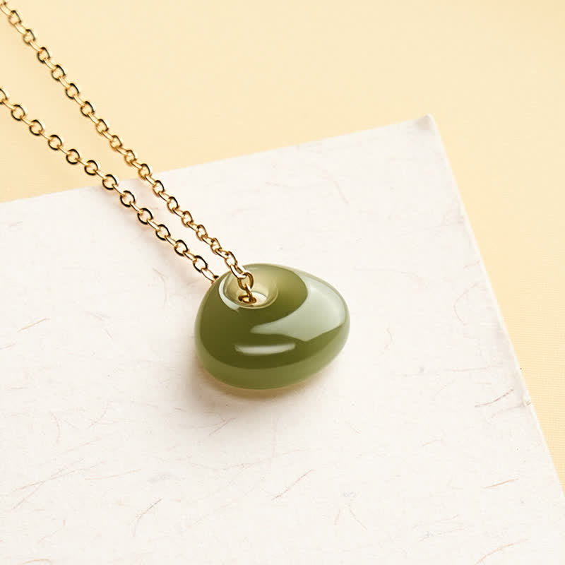 Buddha Stones Collier pendentif mini Jade Child Lock porte-bonheur - image 1