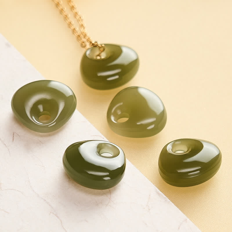 Buddha Stones Collier pendentif mini Jade Child Lock porte-bonheur - image 8