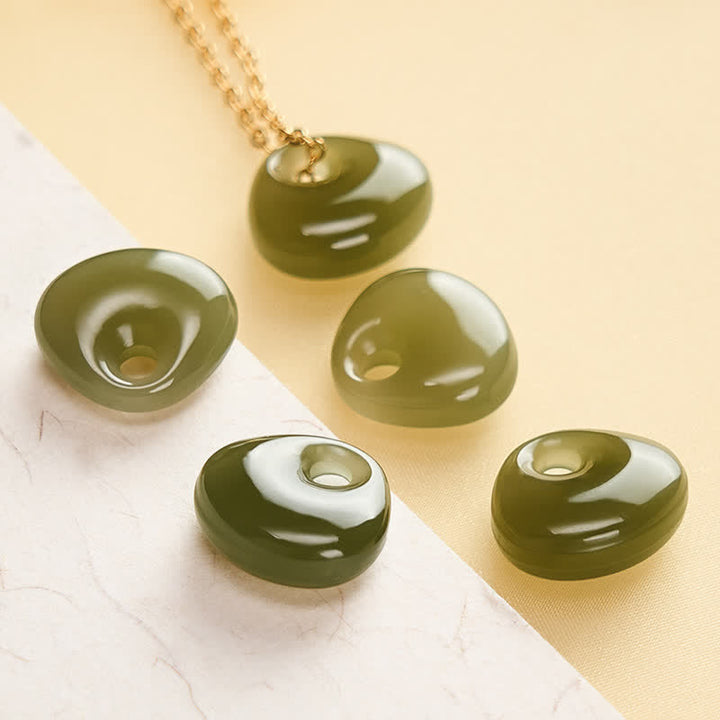 Buddha Stones Collier pendentif mini Jade Child Lock porte-bonheur - image 8