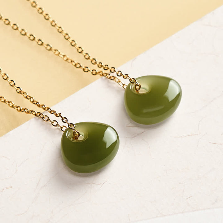 Buddha Stones Collier pendentif mini Jade Child Lock porte-bonheur - image 3