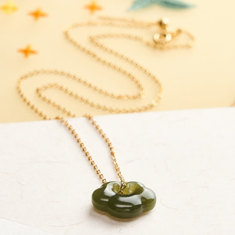 Buddha Stones Collier pendentif vintage Jade Auspicious Cloud Lock Luck - image 2