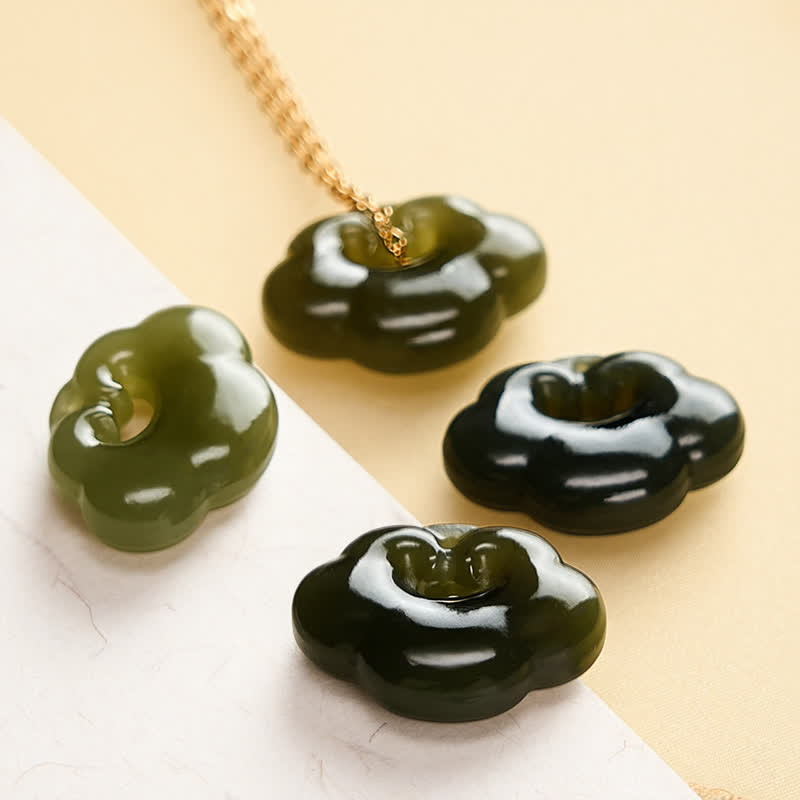 Buddha Stones Collier pendentif vintage Jade Auspicious Cloud Lock Luck - image 8