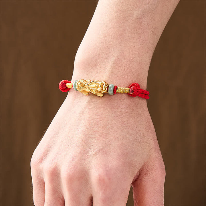Buddha Stones Bracelet Pi Xiu en cuivre, symbole de richesse, en fil rouge - image 4