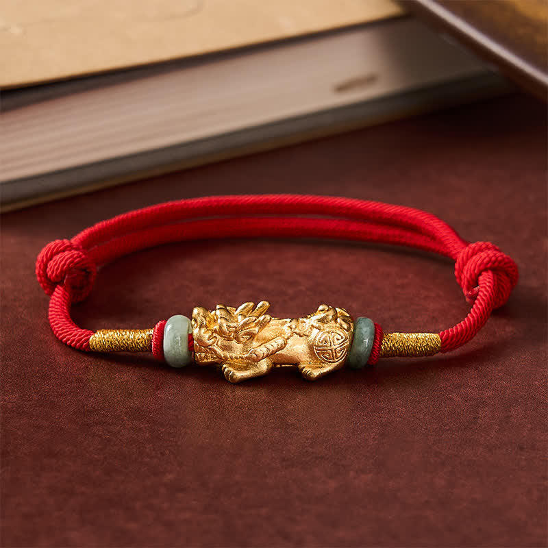 Buddha Stones Bracelet Pi Xiu en cuivre, symbole de richesse, en fil rouge - image 1