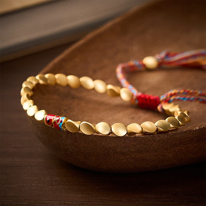 Buddha Stones Bracelet ethnique vintage en cuivre avec des carpes koï et des poissons porte-bonheur - image 3