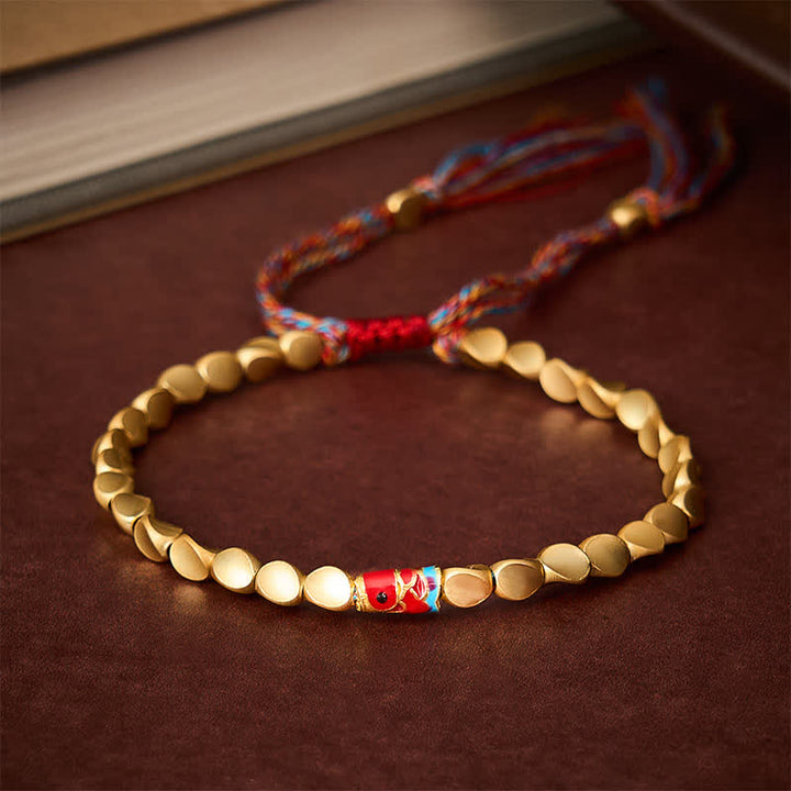 Buddha Stones Bracelet ethnique vintage en cuivre avec des carpes koï et des poissons porte-bonheur - 7,9 pouces (20 cm) - image 0