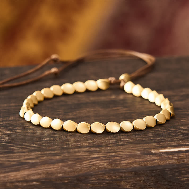 Buddha Stones Bracelet d'équilibre en perles de cuivre de forme irrégulière - 7,9 pouces (20 cm) - image 0