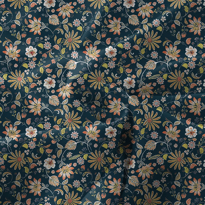 Buddha Stones Robe midi d'été décontractée pour femme, à motif floral vintage à rayures et feuilles, avec poches - image 3