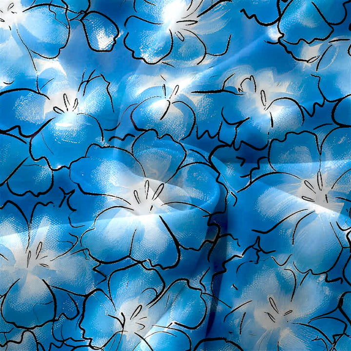 Buddha Stones Robe midi d'été décontractée blanche à motif floral et pétales, sans manches et avec poches, pour femme - image 3