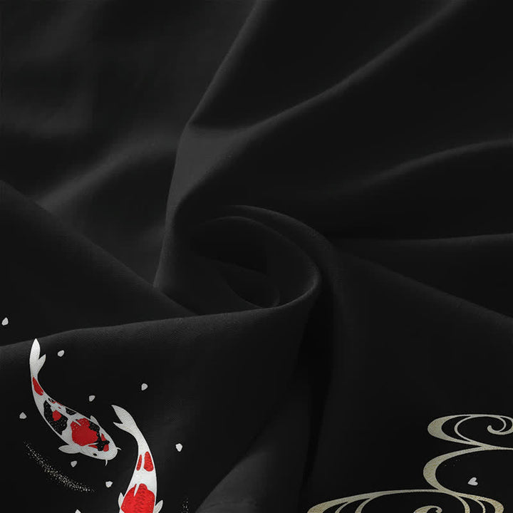 Buddha Stones Robe midi d'été décontractée pour femme, à motif ondulé de carpes koï, avec poches - image 3
