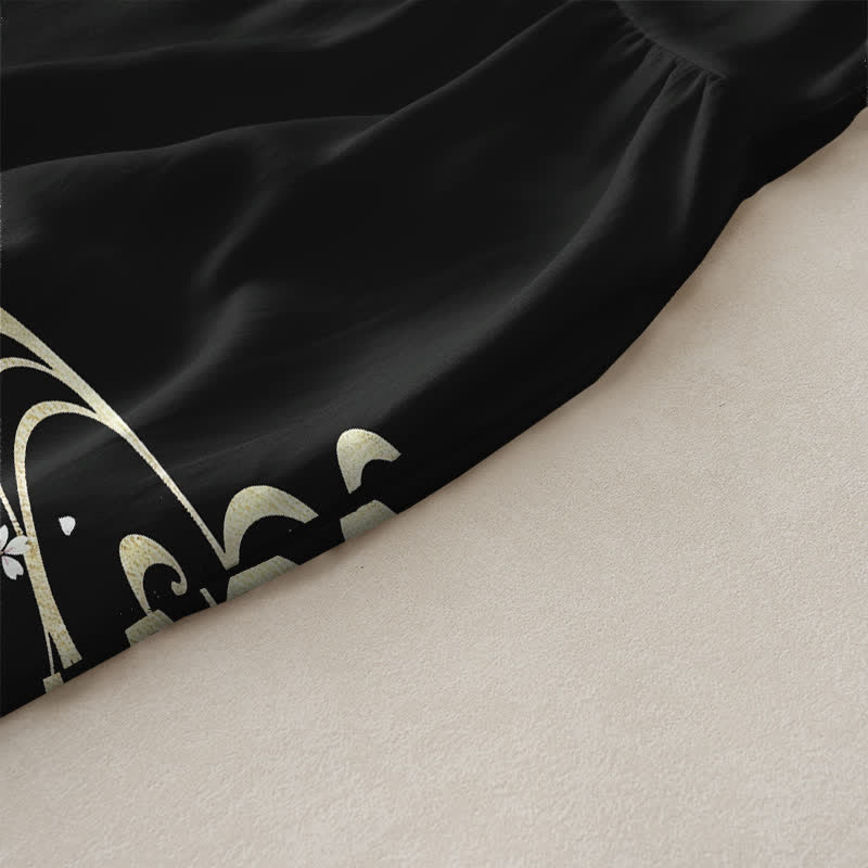 Buddha Stones Robe midi d'été décontractée pour femme, à motif ondulé de carpes koï, avec poches - image 2