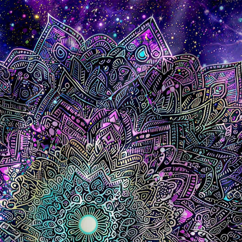 Buddha Stones Robe midi d'été décontractée pour femme, sans manches, à motif mandala cosmique et galaxie, avec poches - image 1
