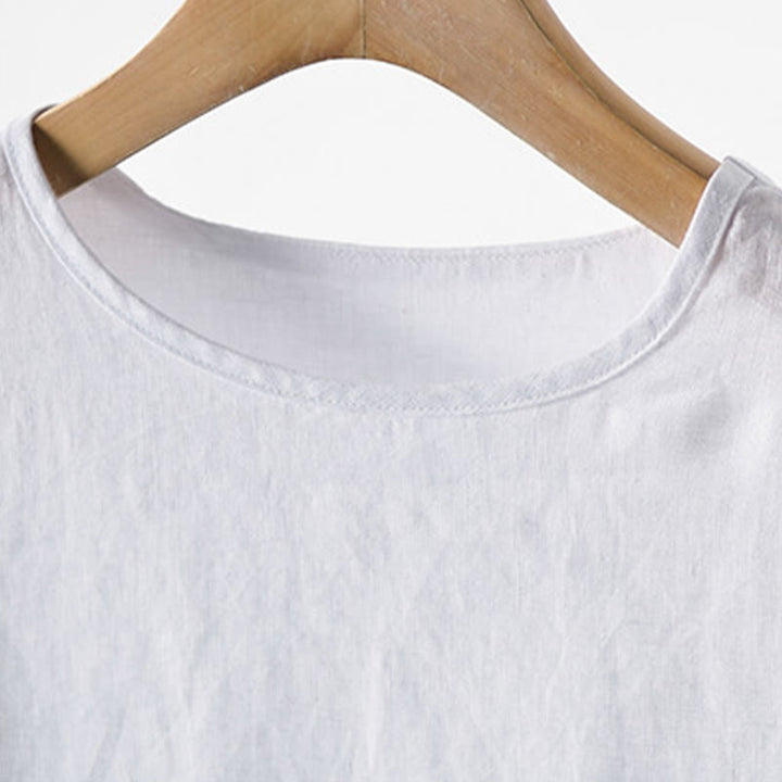 Buddha Stones T-shirts d'été minimalistes à col rond pour hommes, manches courtes et poche plaquée - image 8