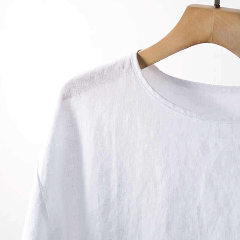 Buddha Stones T-shirts d'été minimalistes à col rond pour hommes, manches courtes et poche plaquée - image 6