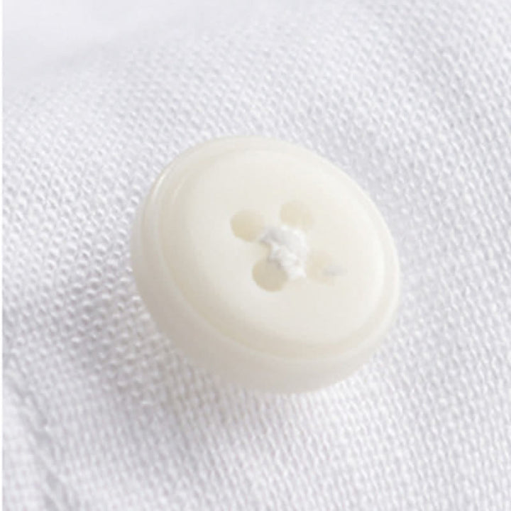 Buddha Stones Chemises d'été minimalistes décontractées à manches courtes pour hommes, col montant et manches courtes, unies, boutonnées - image 19