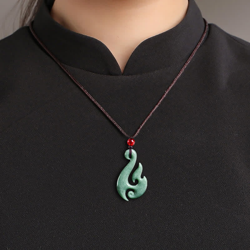 Buddha Stones Collier pendentif spirale en jade naturel abondance - image 8