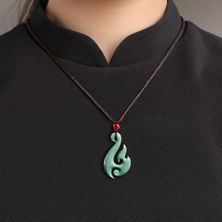 Buddha Stones Collier pendentif spirale en jade naturel abondance - image 8