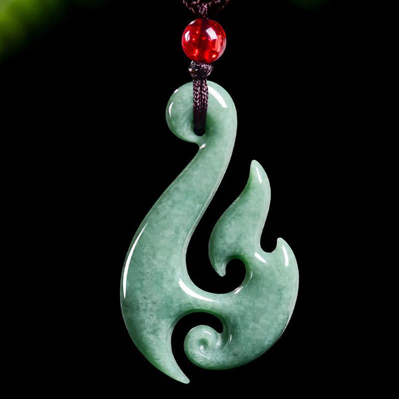 Buddha Stones Collier pendentif spirale en jade naturel abondance - image 3