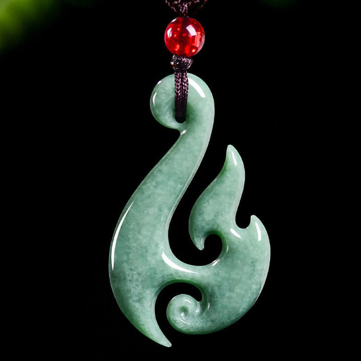 Buddha Stones Collier pendentif spirale en jade naturel abondance - image 3