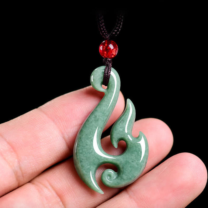 Buddha Stones Collier pendentif spirale en jade naturel abondance - image 4