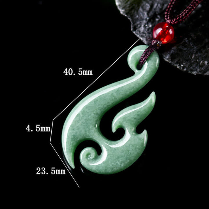 Buddha Stones Collier pendentif spirale en jade naturel abondance - image 7