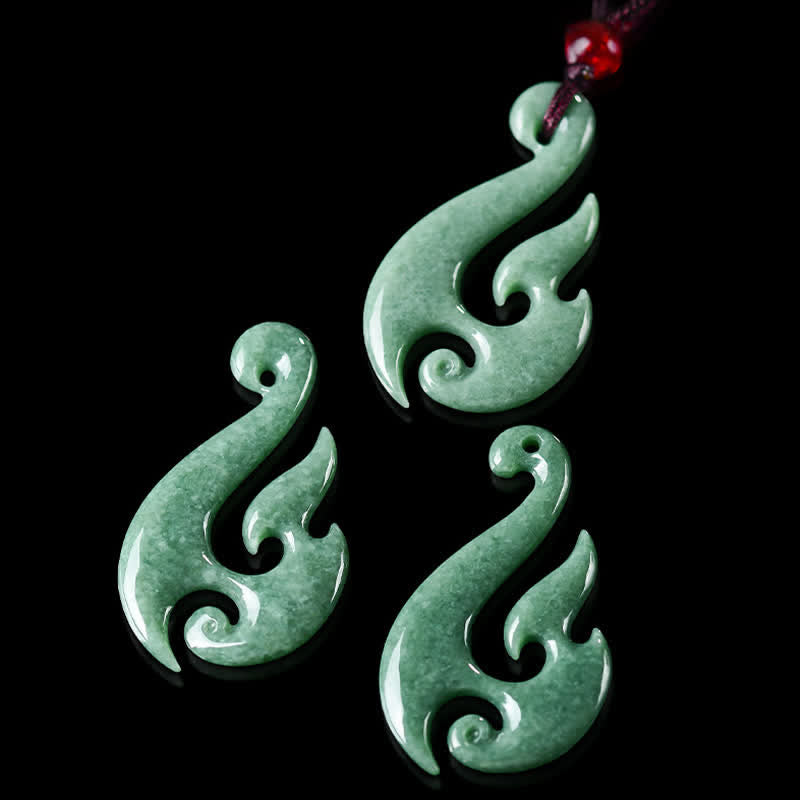 Buddha Stones Collier pendentif spirale en jade naturel abondance - image 6