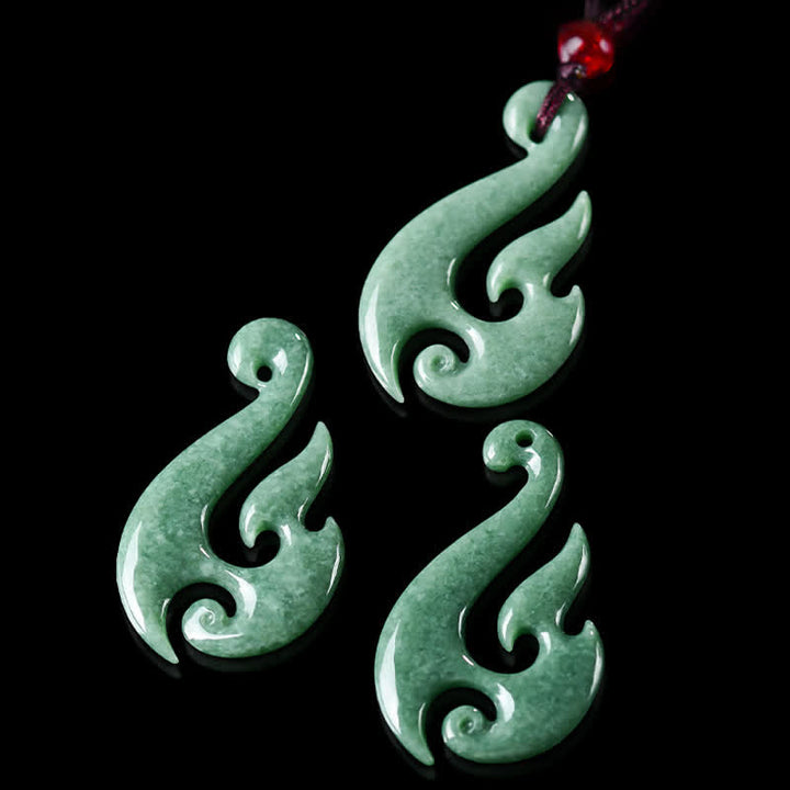 Buddha Stones Collier pendentif spirale en jade naturel abondance - image 6