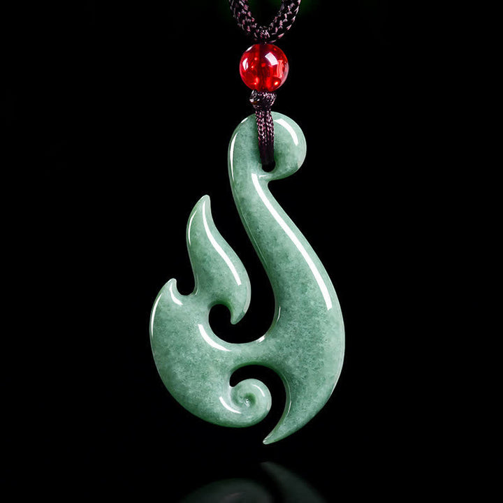 Buddha Stones Collier pendentif spirale en jade naturel abondance - image 2