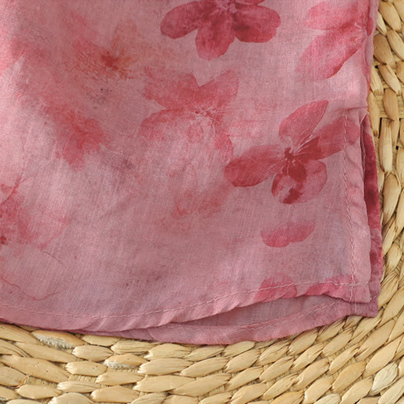 Buddha Stones Débardeur rose à fleurs style Tang, col mandarin, style décontracté, pour femme - image 9