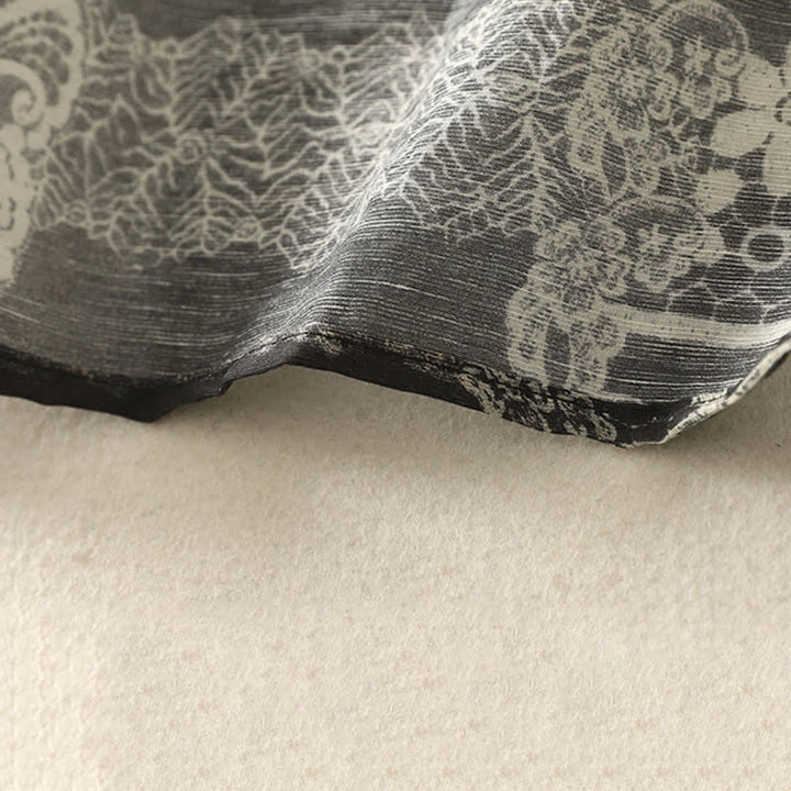 Buddha Stones Chemises à manches courtes pour femmes, style vintage décontracté d'été, à patchwork floral noir - image 8
