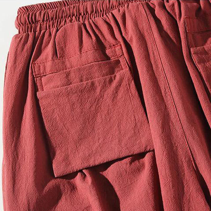 Buddha Stones Pantalon Capri d'été Tang Style à cordon de serrage et motif carpe koï, style sarouel, avec poches - image 8