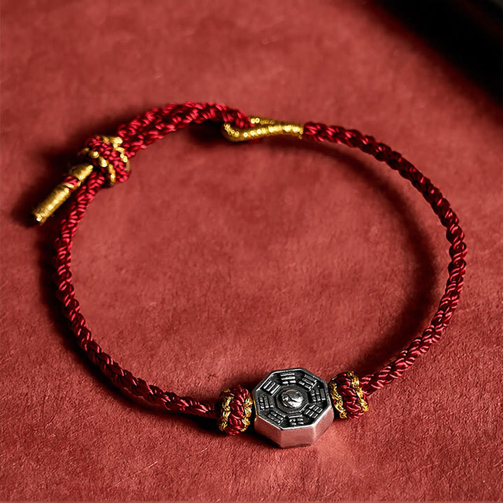Buddha Stones Bracelet ajustable de protection Bagua en fil rouge tissé à la main - image 2
