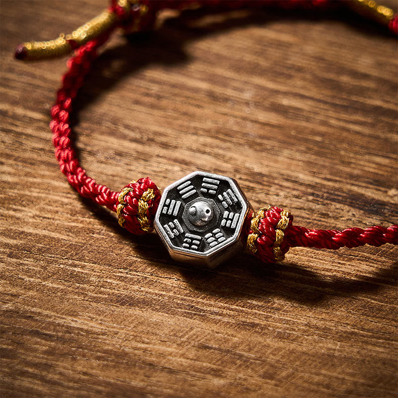 Buddha Stones Bracelet ajustable de protection Bagua en fil rouge tissé à la main - image 8