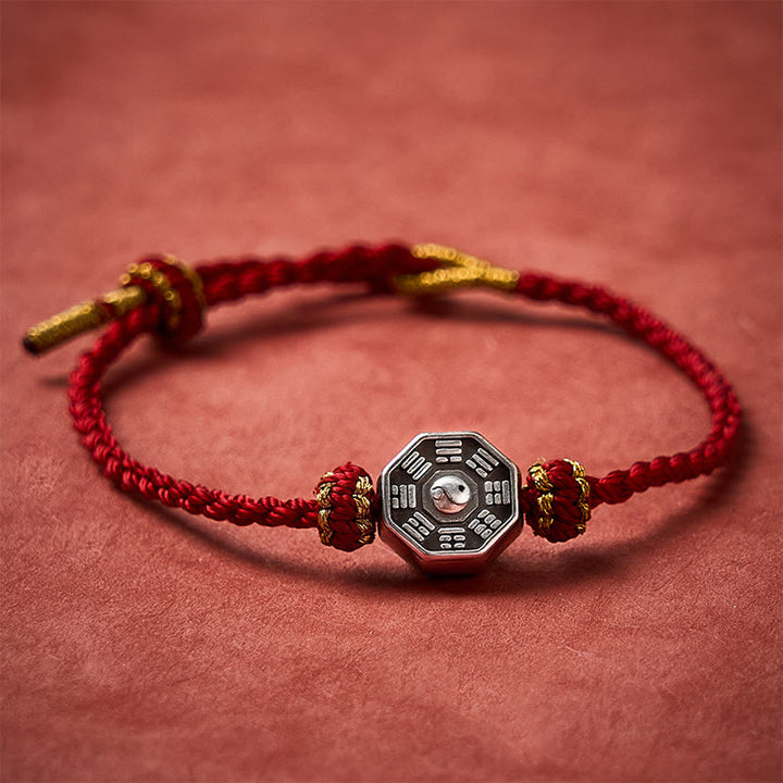 Buddha Stones Bracelet ajustable de protection Bagua en fil rouge tissé à la main - image 3