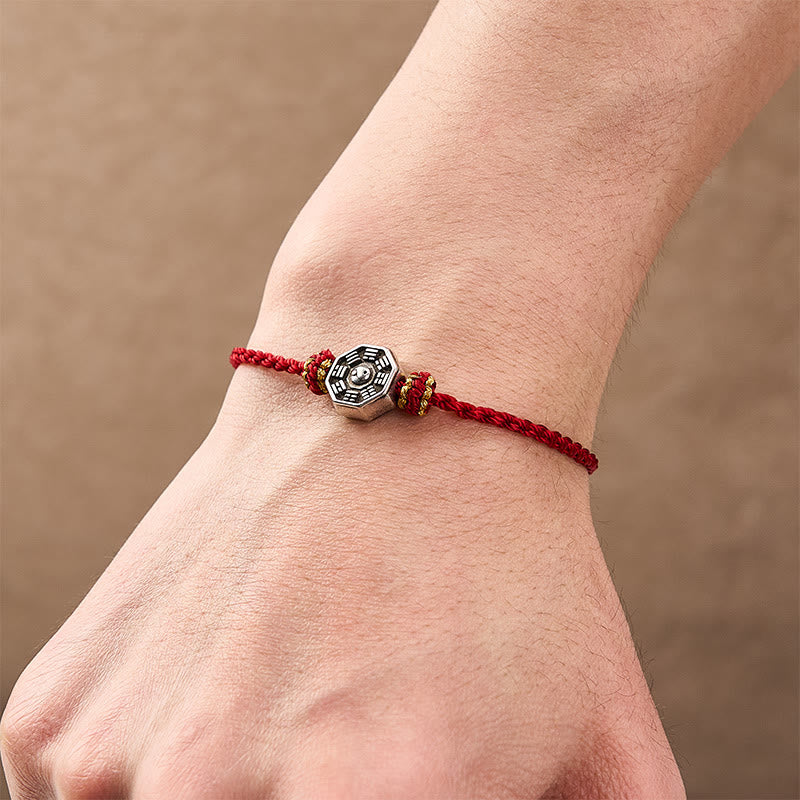 Buddha Stones Bracelet ajustable de protection Bagua en fil rouge tissé à la main - image 7