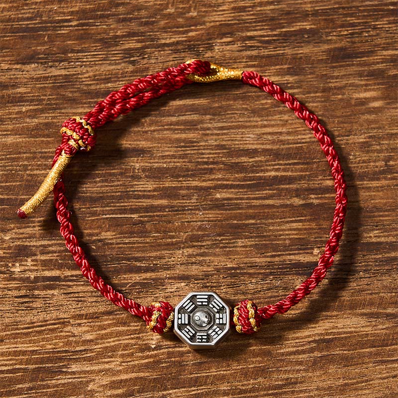 Buddha Stones Bracelet ajustable de protection Bagua en fil rouge tissé à la main - image 1