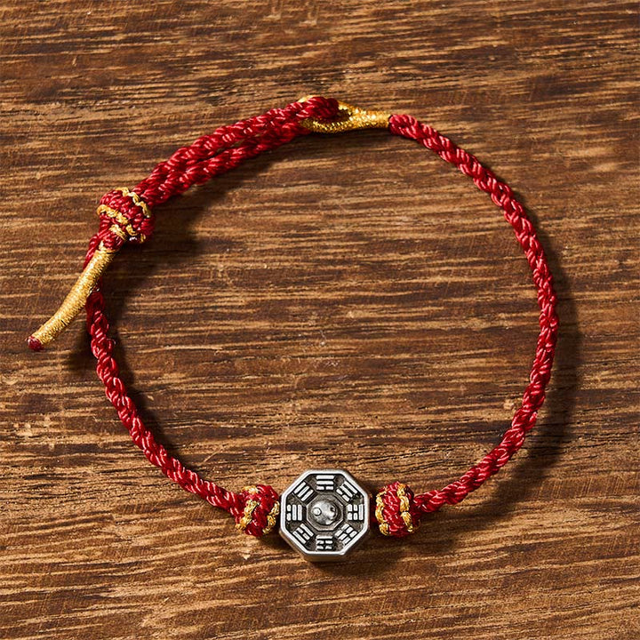 Buddha Stones Bracelet ajustable de protection Bagua en fil rouge tissé à la main - image 1
