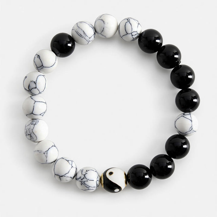 Buddha Stones Bracelet rond tibétain en cuivre Yin Yang Balance - image 1