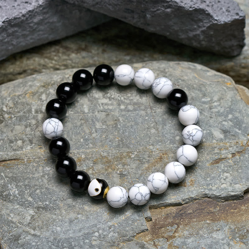 Buddha Stones Bracelet rond tibétain en cuivre Yin Yang Balance - image 2