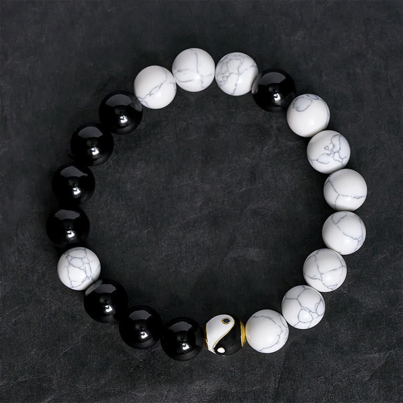 Buddha Stones Bracelet rond tibétain en cuivre Yin Yang Balance - image 3