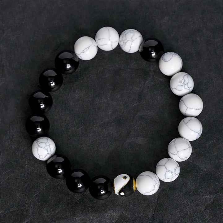 Buddha Stones Bracelet rond tibétain en cuivre Yin Yang Balance - image 3