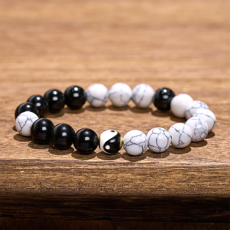 Buddha Stones Bracelet rond tibétain en cuivre Yin Yang Balance - image 9