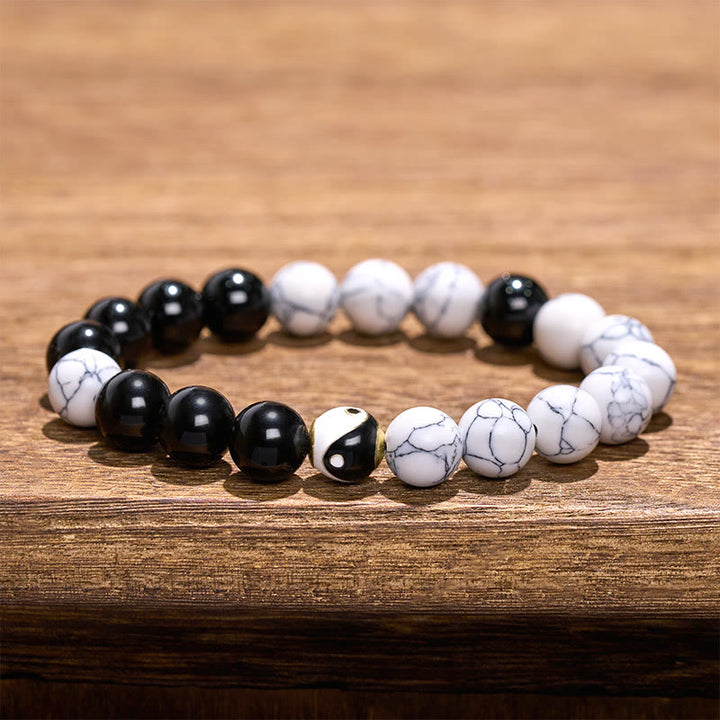 Buddha Stones Bracelet rond tibétain en cuivre Yin Yang Balance - image 9