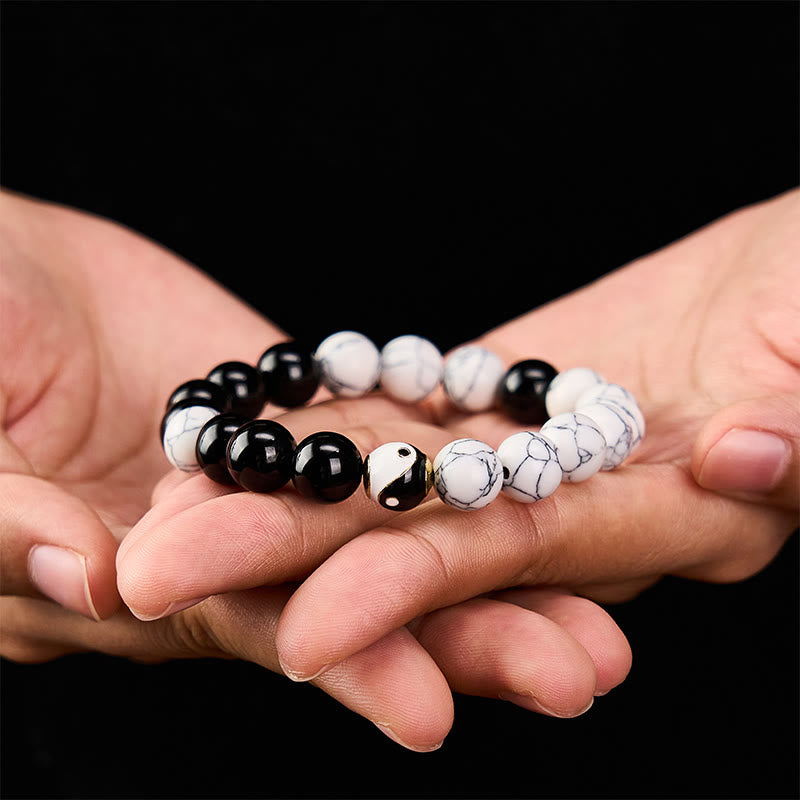 Buddha Stones Bracelet rond tibétain en cuivre Yin Yang Balance - image 10