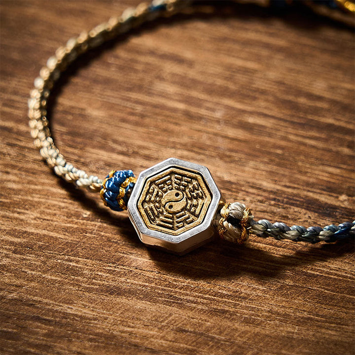 Buddha Stones Bracelet en cordon tressé ajustable avec entretoise octogonale Bagua tissée à la main et porte-bonheur - image 9