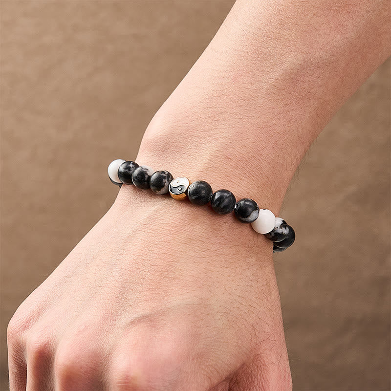 Buddha Stones Bracelet rond en agate Orca Yin Yang Harmonie Yin Yang - image 3