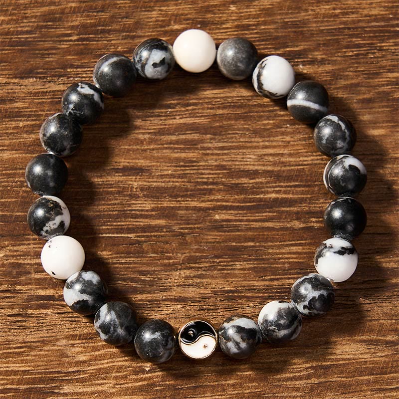 Buddha Stones Bracelet rond en agate Orca Yin Yang Harmonie Yin Yang - image 2